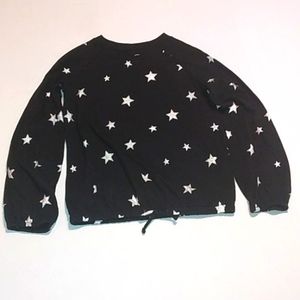 Girls Black with Stars Wonder Nation Shirt Size M (7-8y). Gently Worn